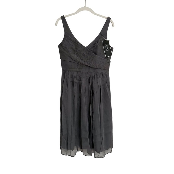 J Crew Silk Chiffon Heidi Dress Graphite Gray Size 6 NWT - Picture 3 of 4